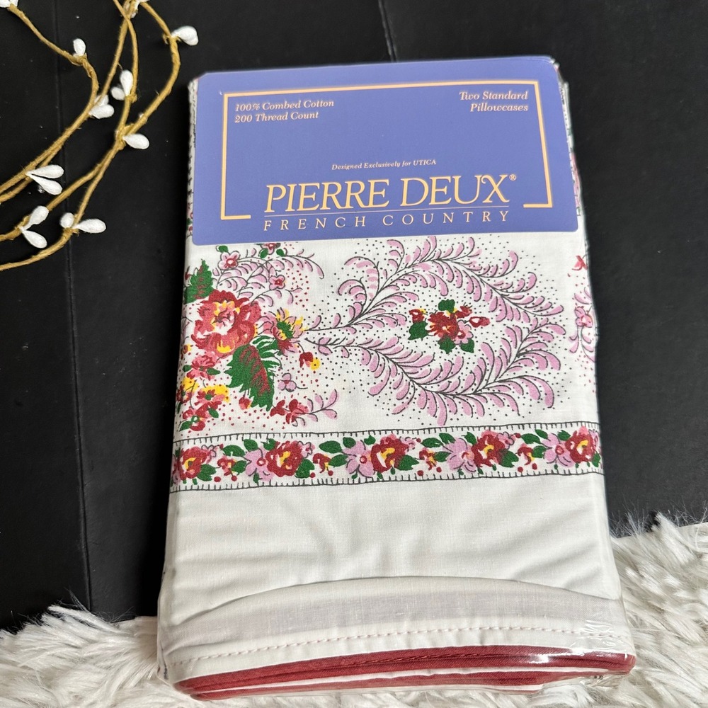 Pierre Deux French Country VTG 2 Pc Standard Pillowcases Le Petite Rose NEW